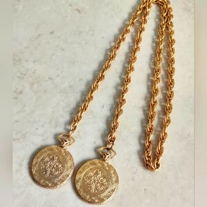 Vintage Lariat Style Medallions Necklace